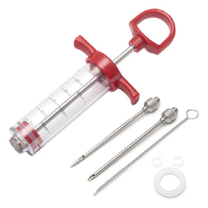 Meat Injector Syringe, Meat Injectors for Smoking and BBQ with 2 Marinade Injector Needles; Injector Marinades for Meats, Turkey, Beef; 1-oz; User Manual Included