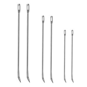 Meat Trussing Needles, Roasting Trussing Needles for Lacing Roast Turkey, Chicken, Pork Skin, Whole Hog, Lamb, and Rotisserie Pig; Two of Each Size 4.9/5.7/7inch, 6pcs in All