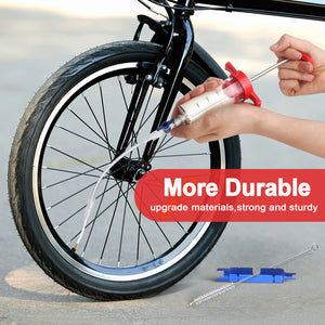 ColCospie Cycling Tubeless Sealant Injector, No Tubes Bike Tire Sealant Syringe 60ML and Bicycle Presta Schrader Valve Core Removal Tool