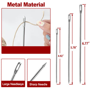 Meat Trussing Needles, Roasting Trussing Needles for Lacing Roast Turkey, Chicken, Pork Skin, Whole Hog, Lamb, and Rotisserie Pig; Two of Each Size 4.9/5.7/7inch, 6pcs in ALL
