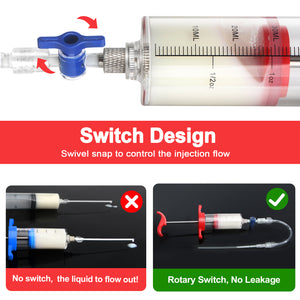 ColCospie Cycling Tubeless Sealant Injector, No Tubes Bike Tire Sealant Syringe 60ML and Bicycle Presta Schrader Valve Core Removal Tool