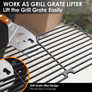 Grillspatel für Grill, 7-in-1-Grillwerkzeug für Grill,Multifunktion Grillwerkzeug, Papa-Geschenke, Geschenke für Männer.
