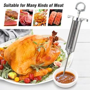 Ofargo Meat Injector Kit for Smoker with 3 Marinade Flavor BBQ  Injector Syringe Needles, Injector Marinades for Meats, Turkey, Brisket; 2-oz; Paper and E-Book (PDF) User Manual Included