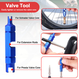 ColCospie Cycling Tubeless Sealant Injector, No Tubes Bike Tire Sealant Syringe 60ML and Bicycle Presta Schrader Valve Core Removal Tool