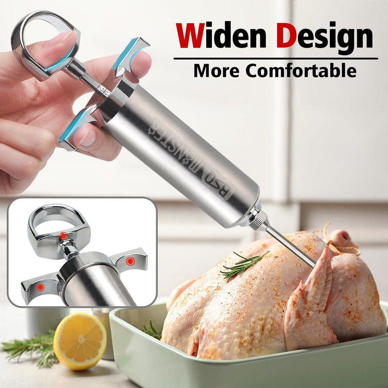 BSQ MONSTER Meat Injector for Smoker with Case and 4 Flavor Food Injec ...