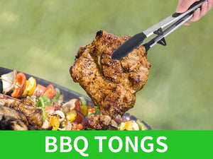  ofargo kitchen salad cooking stainless steel tongs rubber tip tongs checf bbq grill silicon for servings 