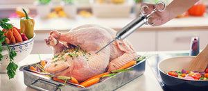   Ofargo meat injector injects marinade to thanksgiving turkey for enhancing flavors tender juicy meat 