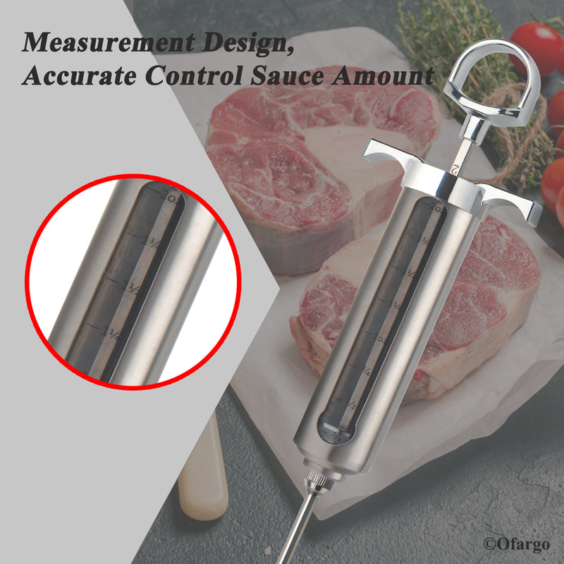 Ofargo Meat Injector Kit for Smoker with 3 Marinade Flavor BBQ Injecto