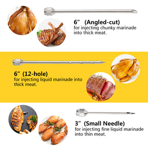 Ofargo Meat Injector, Meat Injectors for Smoking, 3 Marinade Injector