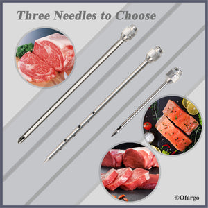 Ofargo Meat Injector Kit for Smoker with 3 Marinade Flavor BBQ  Injector Syringe Needles, Injector Marinades for Meats, Turkey, Brisket; 2-oz; Paper and E-Book (PDF) User Manual Included