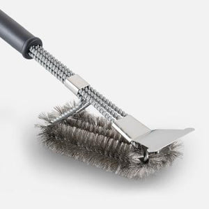 Grill Brush with 3-in-1 Stainless Steel Woven Wire