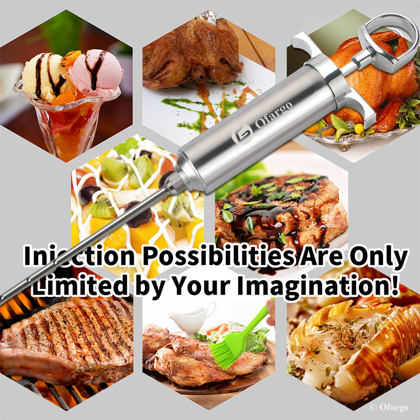  Tri-Sworker Meat Injector Syringe for Smoking with 4 Marinade  Flavor Food Injector Needles, Ideal to Injector Marinades for Meats,  Turkey, Brisket, Beef; 2-OZ Capacity : Home & Kitchen