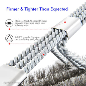 Grill Brush with 3-in-1 Stainless Steel Woven Wire