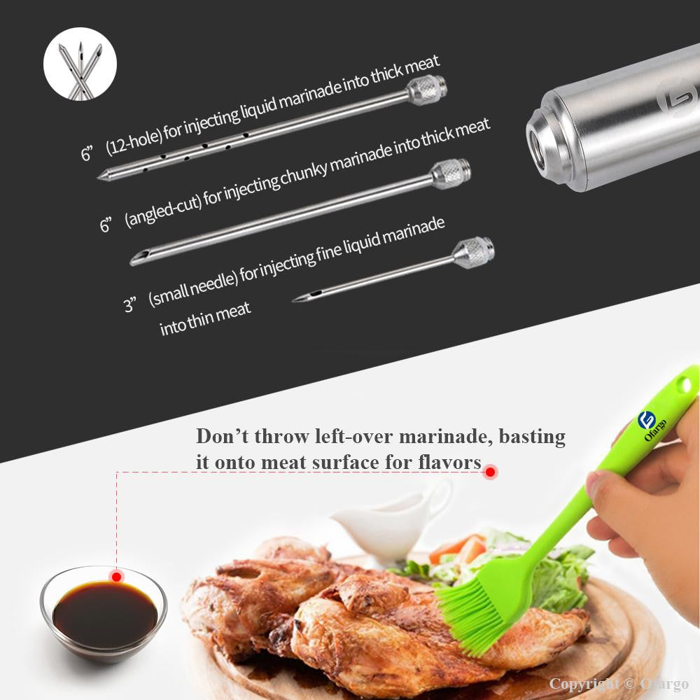 Meat Injection Needles Best Marinade Meat Injector (Food-grade 304 Stainless Steel) - Ofargo